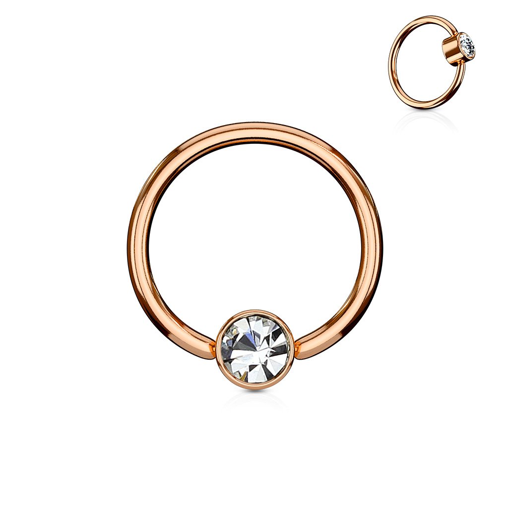 16 Gauge Crystal Set PVD Captive Ring