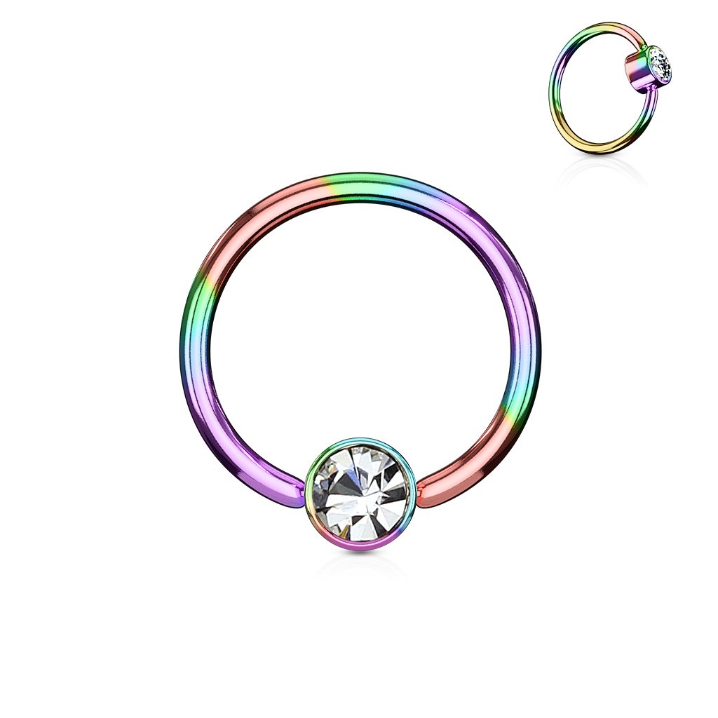 16 Gauge Crystal Set PVD Captive Ring