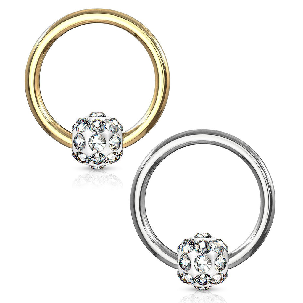 16 Gauge Glitterball Captive Hoop Ring