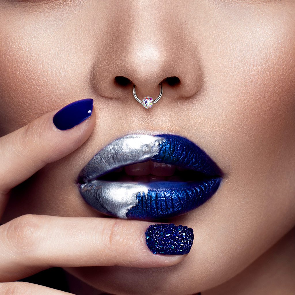 16 Gauge Glitterball Captive Hoop Ring