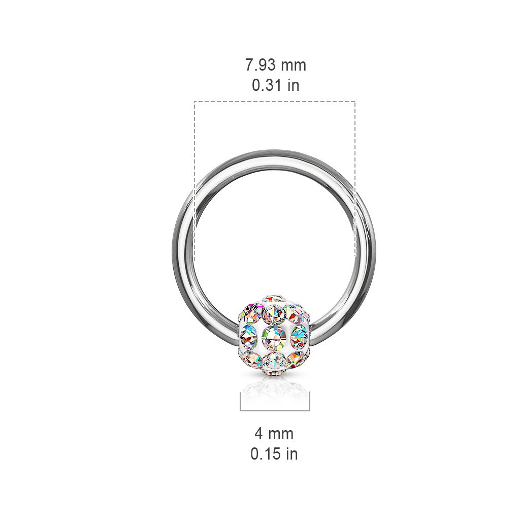 16 Gauge Glitterball Captive Hoop Ring