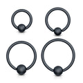 16 Gauge Matte Black Removeable Ball Captive Ring