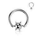 16 Gauge Silver Spike Ball Captive Ring