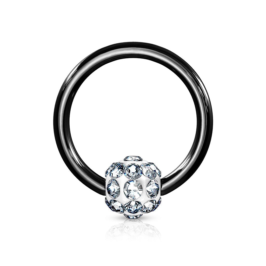 16 Gauge Glitterball Captive Hoop Ring