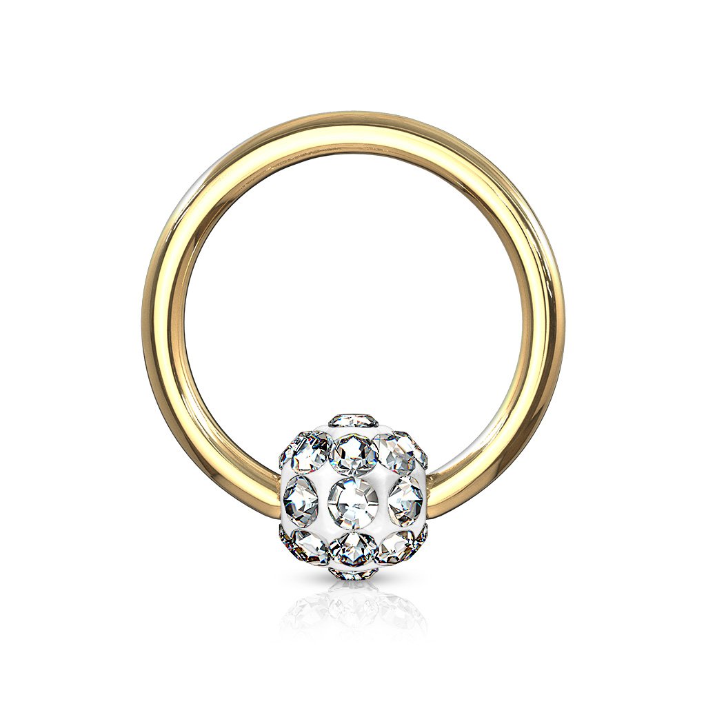 16 Gauge Glitterball Captive Hoop Ring