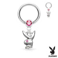 Playboy Bunny Dangle Crystal Set ball Captive Hoop Ring