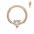 14 Gauge Crystal Heart Captive Ring