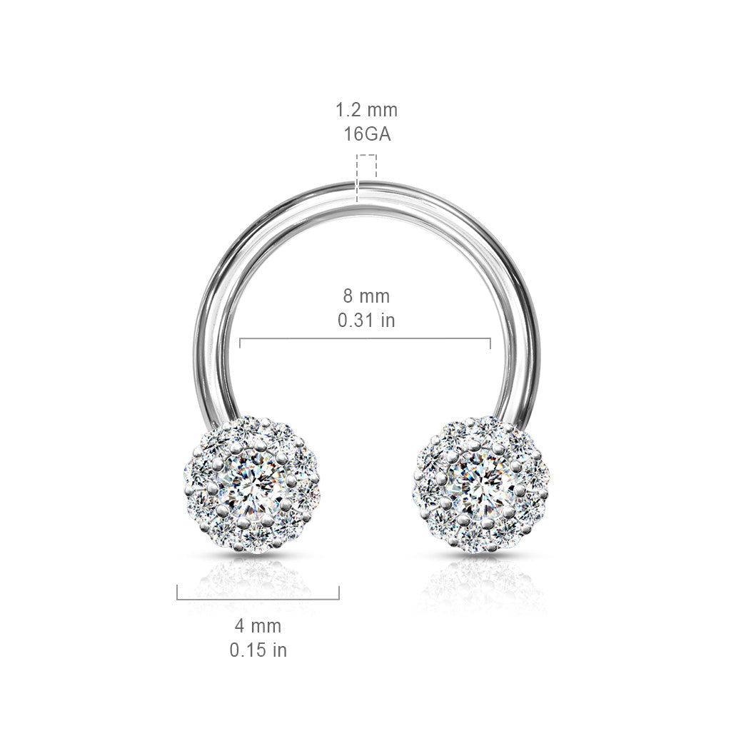 16 Gauge Double Crystal Circular Barbell