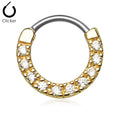 16 Gauge Crystal Paved Nose / Septum / Cartilage Clicker Ring