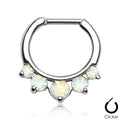 16 Gauge Five Opal Nose / Septum / Cartilage Clicker Ring