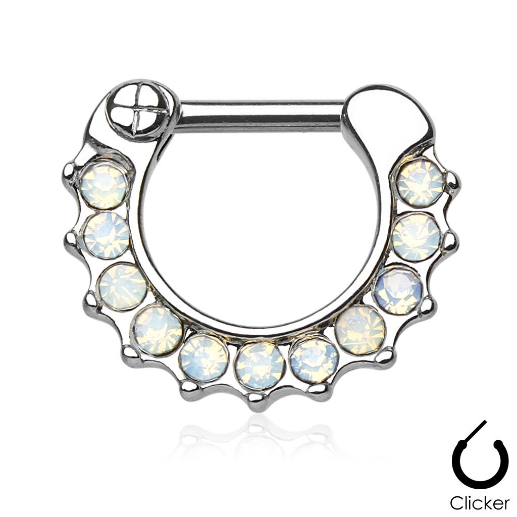 Dainty Opal Nose / Septum / Cartilage Clicker Ring