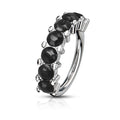 18 Gauge Black Gem Lined Bendable Hoop Ring