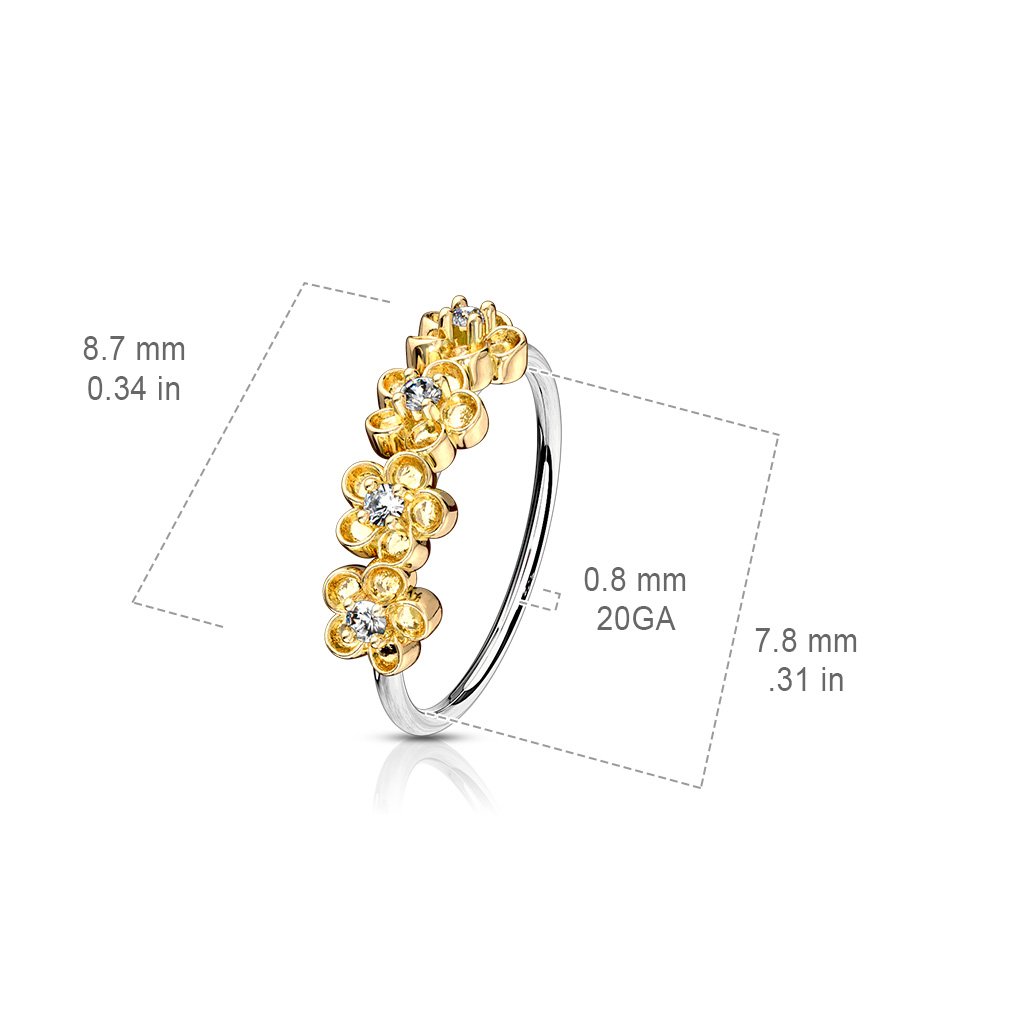 20 Gauge Rose Gold Daisy Bendable Hoop Ring