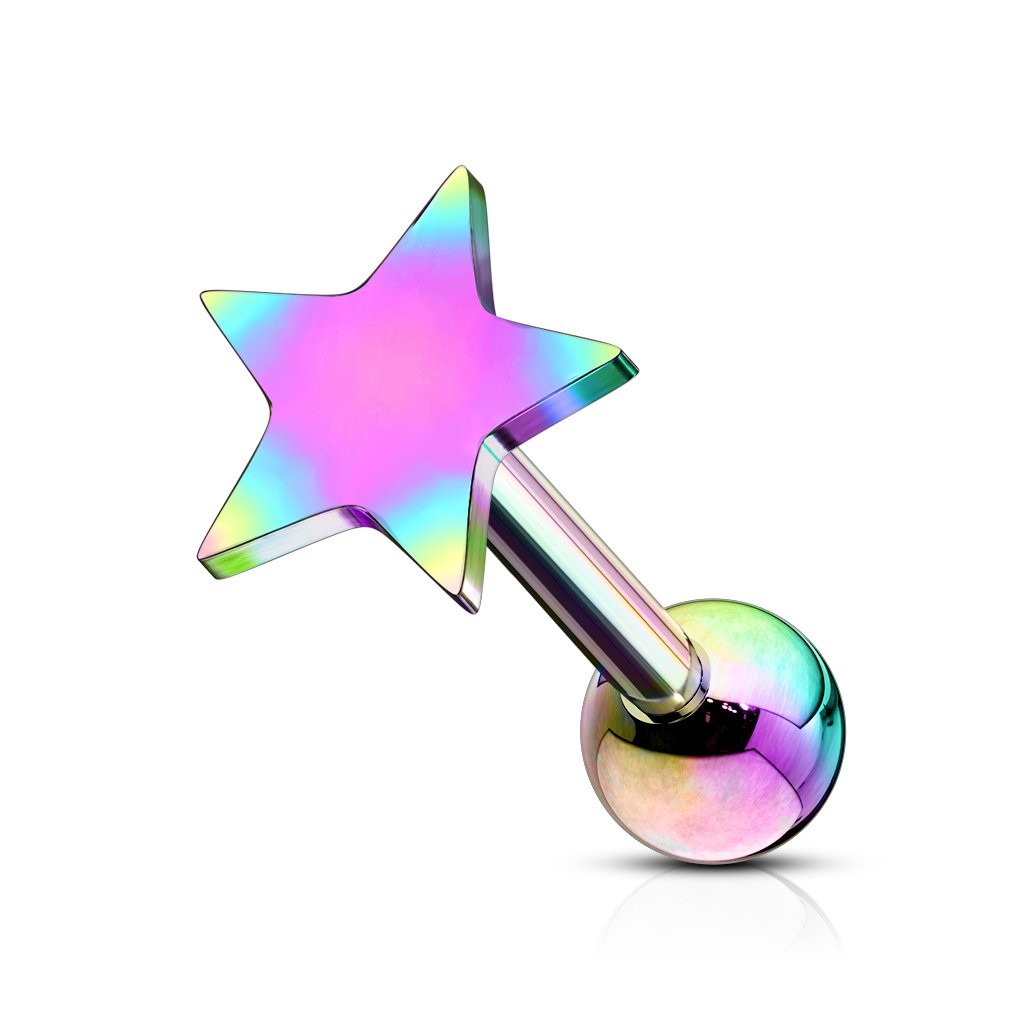 16 Gauge Star Top Cartilage / Tragus Stud