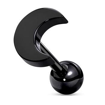 16 Gauge Crescent Moon Top Cartilage Tragus Stud