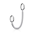 Chain Linked Round Clicker Ear Hoop Earrings