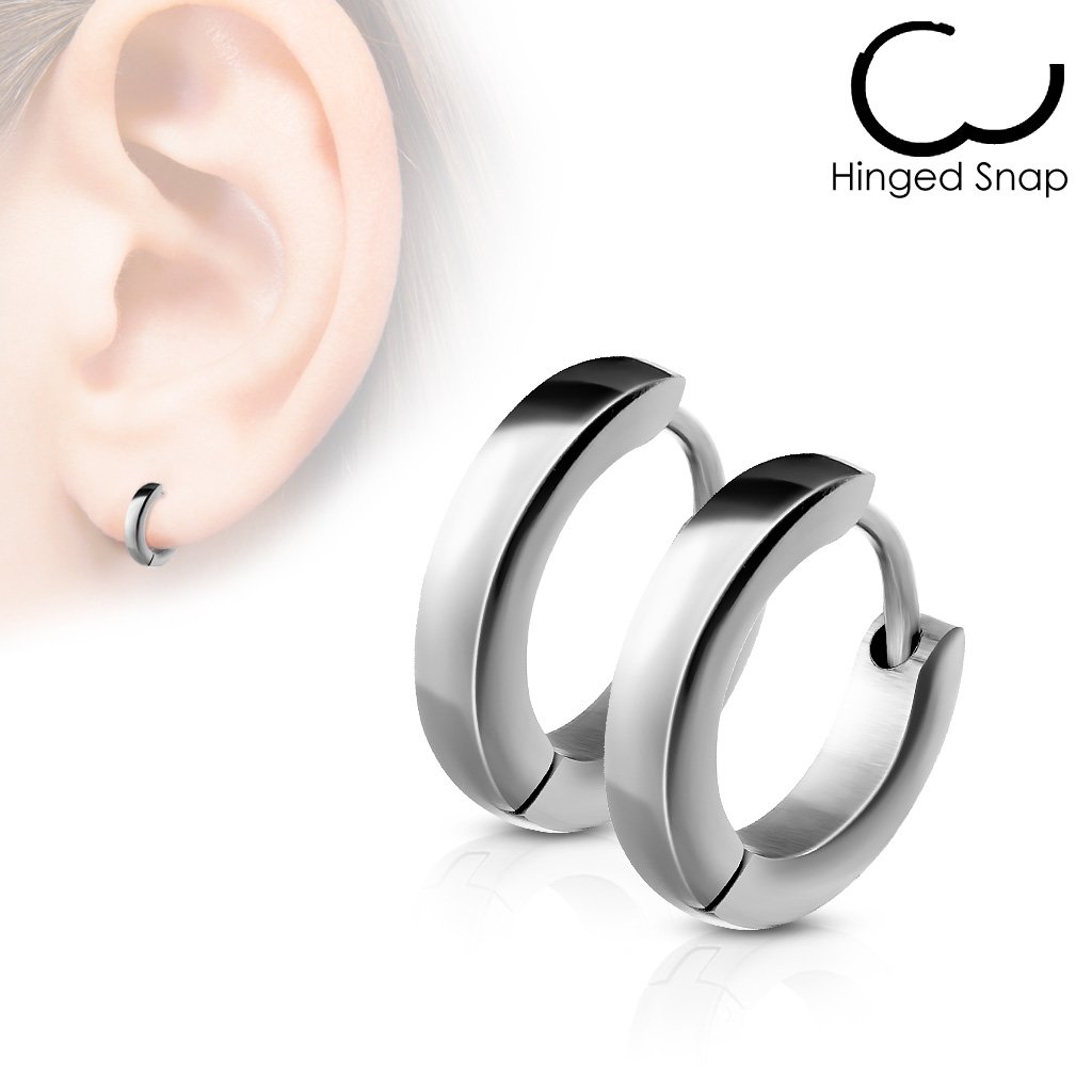 Chunky Stainless Steel Huggie Hoop Earrings