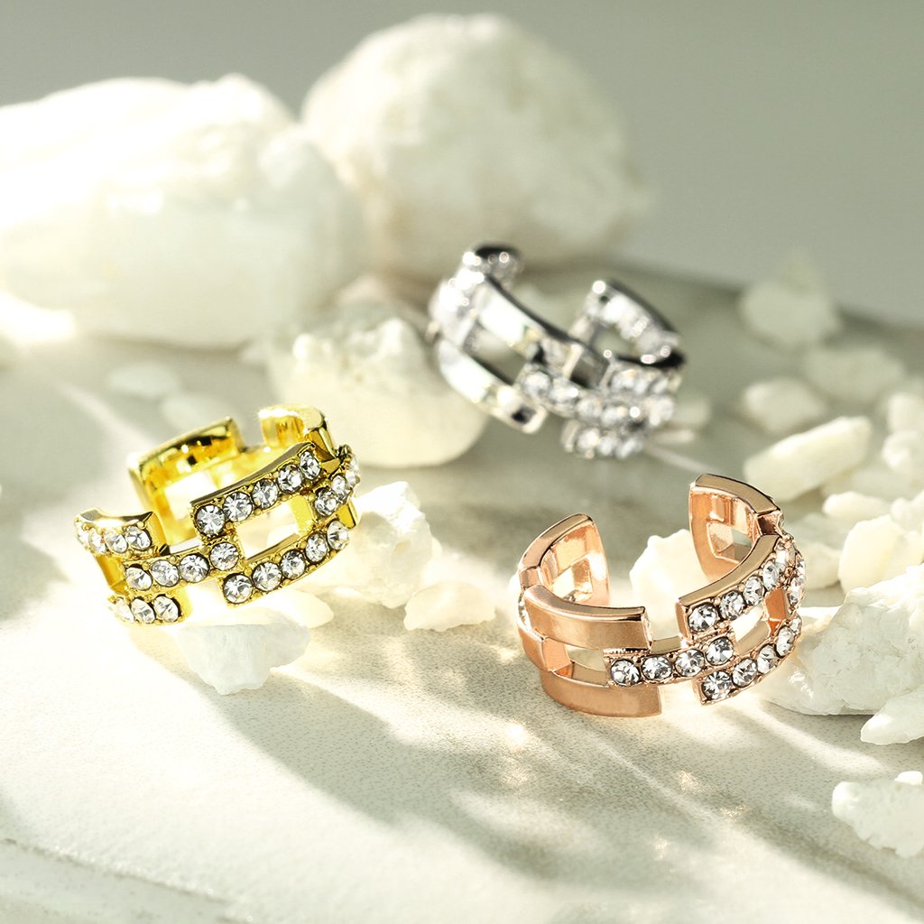 Clip On Crystal Ear Cuff