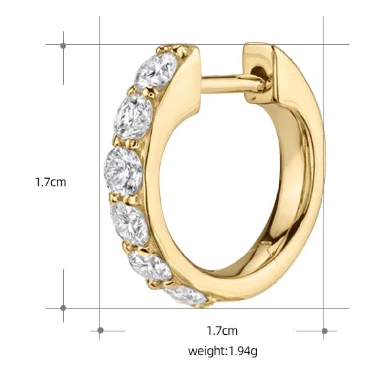 Crystal Set Golden Huggie Hoop Earrings