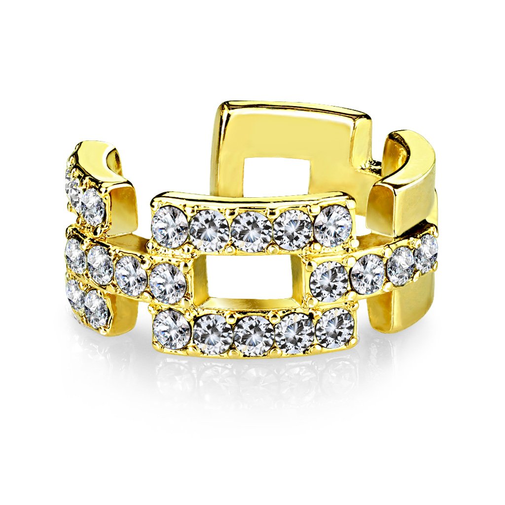 Clip On Crystal Ear Cuff