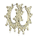 Gold Heart Filigree Hoops