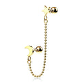 Moon & Stars Chain Linked Stud Earring
