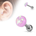 Opal Glitter Teardrop Cartilage / Tragus Barbell Stud