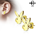 Playboy Bunny Stainless Steel Stud Earrings - Gold