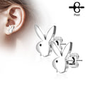 Playboy Bunny Stainless Steel Stud Earrings