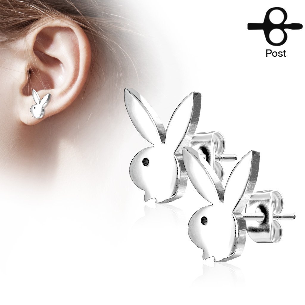 Playboy Bunny Stainless Steel Stud Earrings