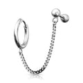 Chain Linked Round Clicker Ear Hoop & Stud Earring