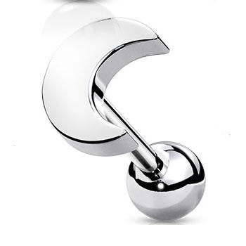 16 Gauge Crescent Moon Top Cartilage Tragus Stud