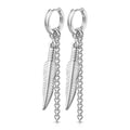 Tribal Feather Clicker Hoop Earrings