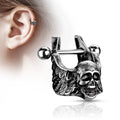 16 Gauge Winged Skull Helix Cuff