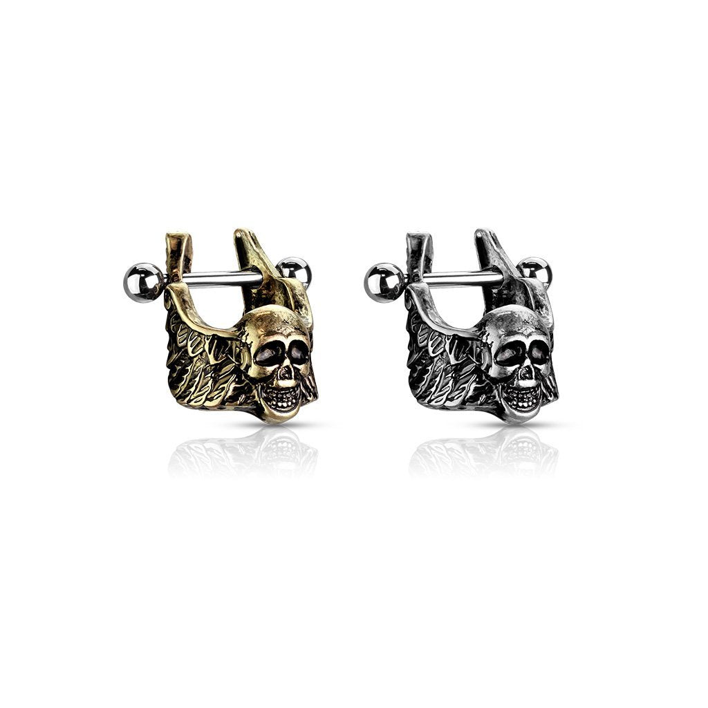 16 Gauge Winged Skull Helix Cuff