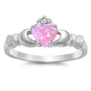 Pink Opal Claddagh Ring