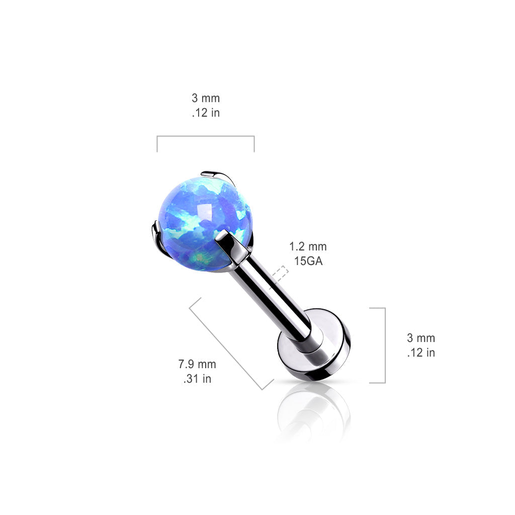 16 Gauge Claw Set Opal Top Internally Threaded Stud