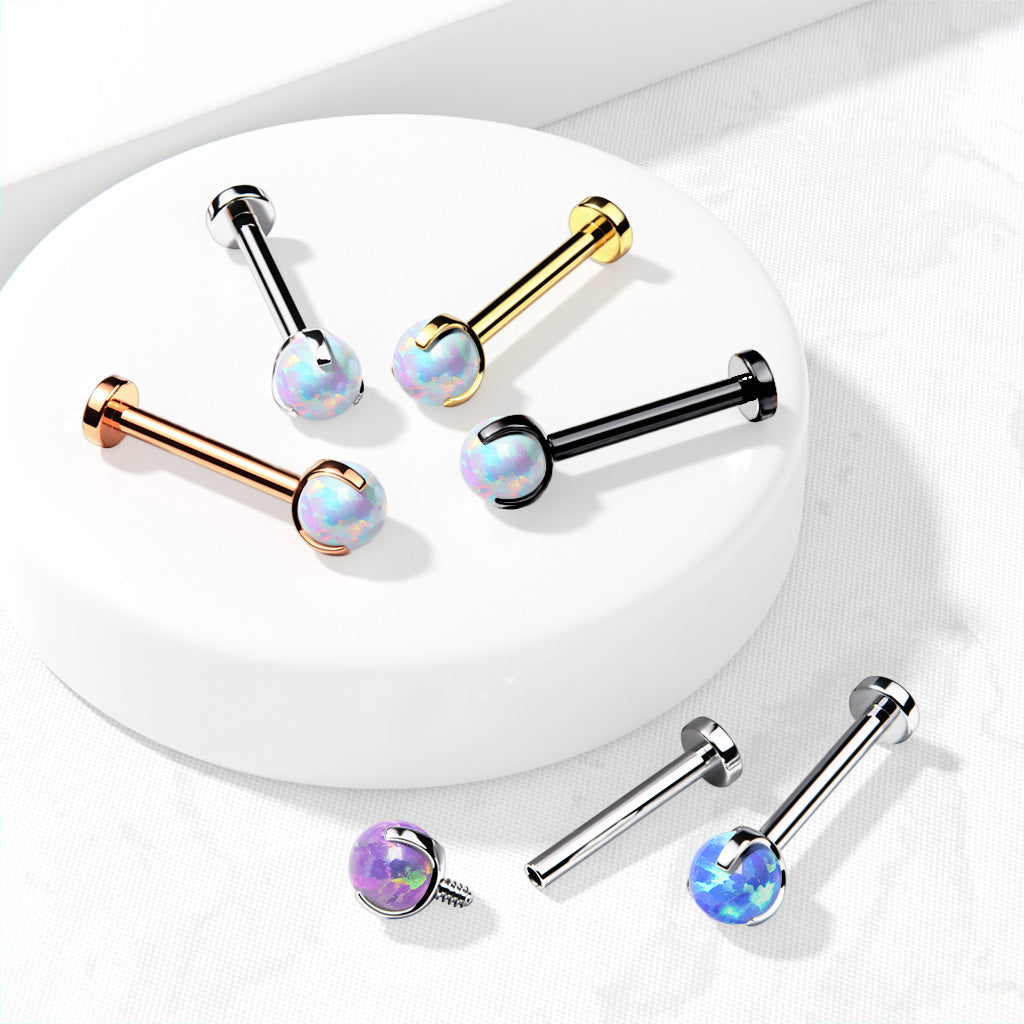16 Gauge Claw Set Opal Top Internally Threaded Stud