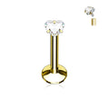 16 Gauge Internally Threaded Crystal Heart Top Stud