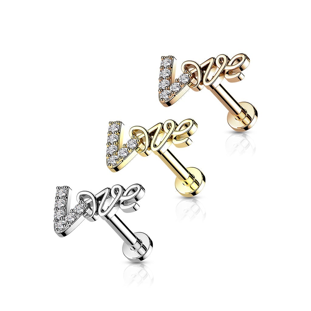 16 Gauge Internally Threaded Back Love Story Stud