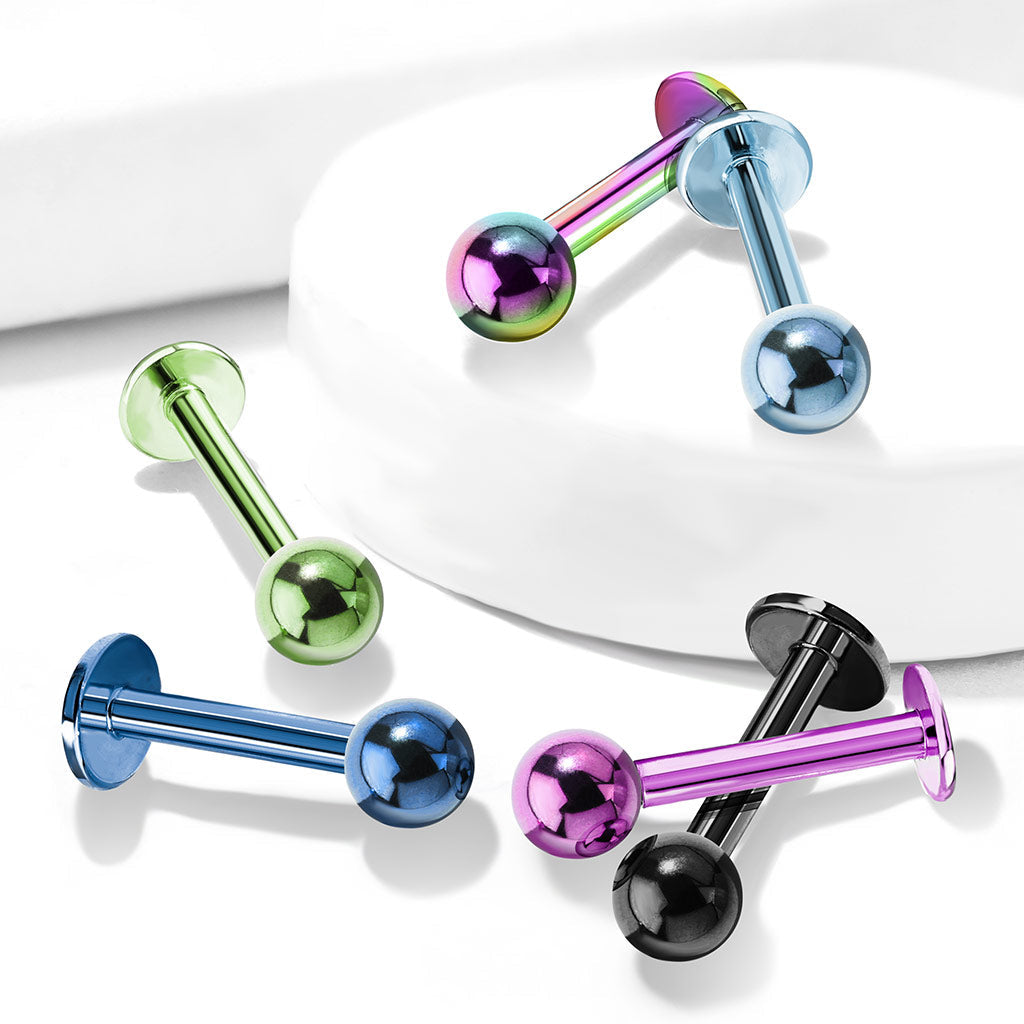 16 Gauge PVD Coated Surgical Steel Flat Back Stud