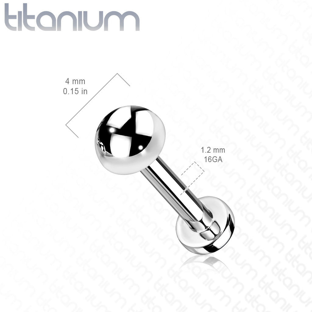 16 Gauge Titanium Internally Threaded Dome Top Stud