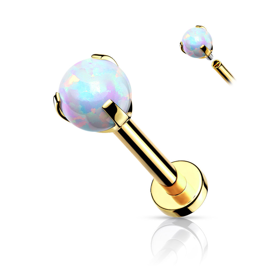 16 Gauge Claw Set Opal Top Internally Threaded Stud