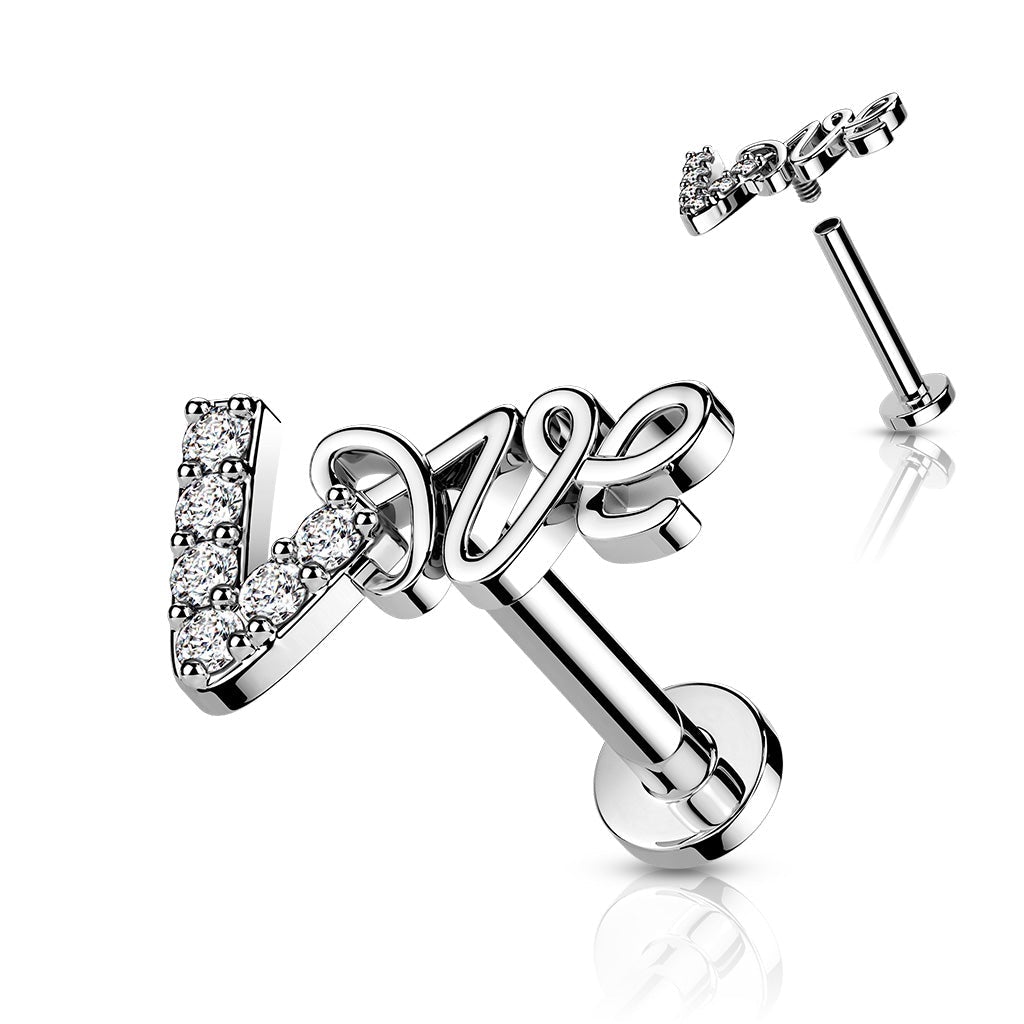 16 Gauge Internally Threaded Back Love Story Stud