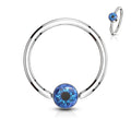 14 Gauge Snake Eye 316L Surgical Steel Captive Ring