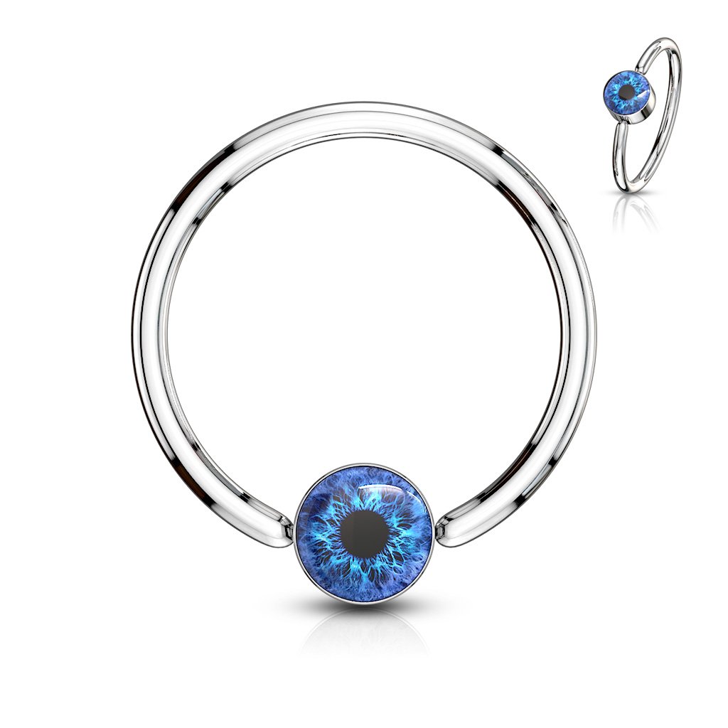 14 Gauge Snake Eye 316L Surgical Steel Captive Ring