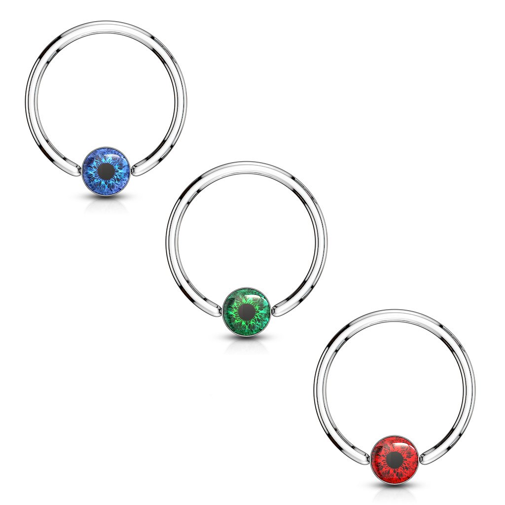 14 Gauge Snake Eye 316L Surgical Steel Captive Ring