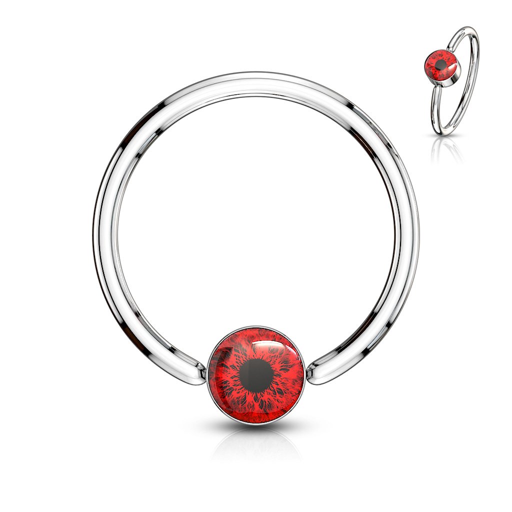 14 Gauge Snake Eye 316L Surgical Steel Captive Ring