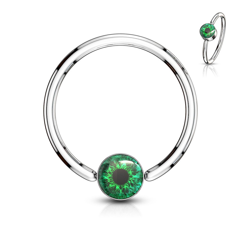 14 Gauge Snake Eye 316L Surgical Steel Captive Ring
