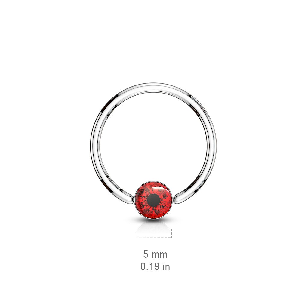 14 Gauge Snake Eye 316L Surgical Steel Captive Ring